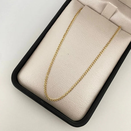 18k Yellow Gold Cuban Chain Necklace 60cm Medium 2.85g Colombian
