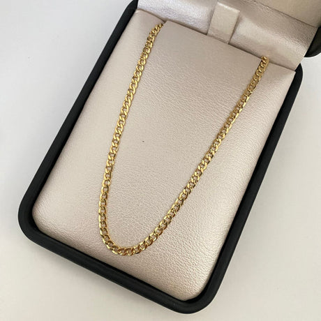 18k Yellow Gold Cuban Chain Necklace 60cm Heavy 5.6g Colombian